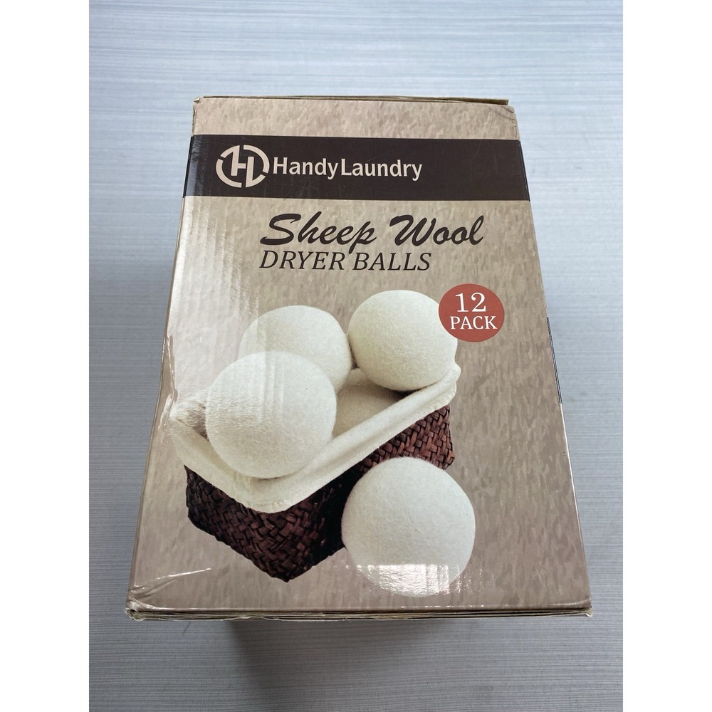 Handy Laundry Sheep Wool Dryer Balls Natural Fabric Softener‎ Reusable 12 count
